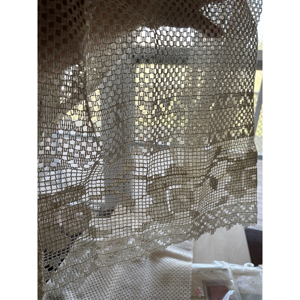 Vtg Furio Open Weave 24" Tiers Garden Floral Border Cottage Granny New 1980s